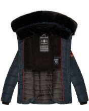 Navahoo Melikaa Damen Winterjacke mit Kunstfellkragen & Kapuze Navy-Gr.S