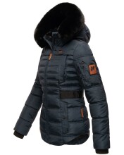 Navahoo Melikaa ladies winter jacket with faux fur collar & hood Navy-Gr.XXL