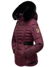Navahoo Melikaa ladies winter jacket with faux fur collar & hood Weinrot-Gr.XL