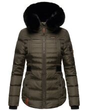 Navahoo Melikaa Damen Winterjacke mit Kunstfellkragen & Kapuze Anthrazit-Gr.S