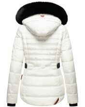Navahoo Melikaa Damen Winterjacke mit Kunstfellkragen &amp; Kapuze Weiss-Gr.S