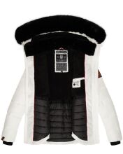 Navahoo Melikaa Damen Winterjacke mit Kunstfellkragen &amp; Kapuze Weiss-Gr.L