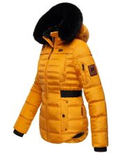 Navahoo Melikaa Damen Winterjacke mit Kunstfellkragen &amp; Kapuze Gelb-Gr.S