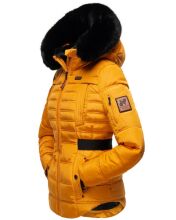 Navahoo Melikaa Damen Winterjacke mit Kunstfellkragen &amp; Kapuze Gelb-Gr.S