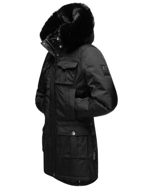 Navahoo Tiniis Damen Parka Winterjacke Schwarz Größe XS 34