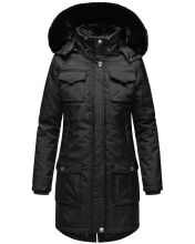 Navahoo Tiniis Damen Parka Winterjacke Schwarz Größe XS - Gr. 34