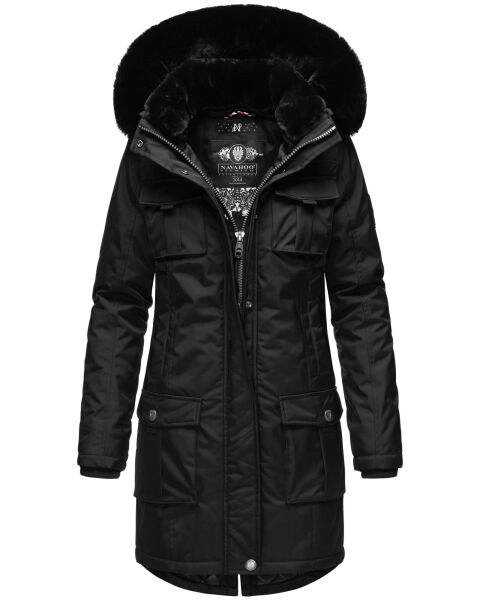 Navahoo Tiniis Damen Parka Winterjacke Schwarz Größe XXL - Gr. 44