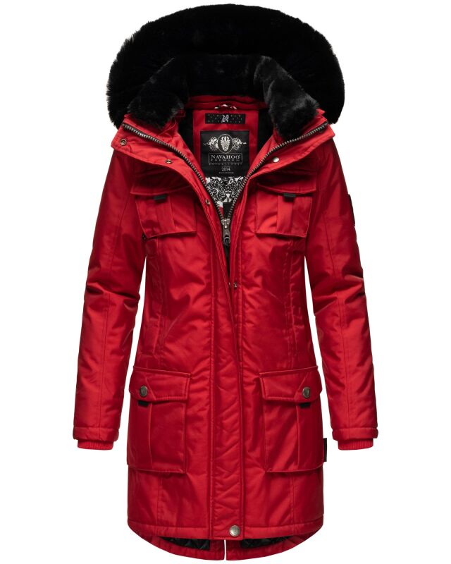 Navahoo Tiniis Damen Parka Winterjacke Rot Gr&ouml;&szlig;e M - Gr. 38