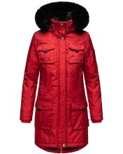 Navahoo Tiniis Damen Parka Winterjacke Rot Gr&ouml;&szlig;e M - Gr. 38