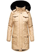 Navahoo Tiniis Damen Parka Winterjacke Beige Gr&ouml;&szlig;e S - Gr. 36