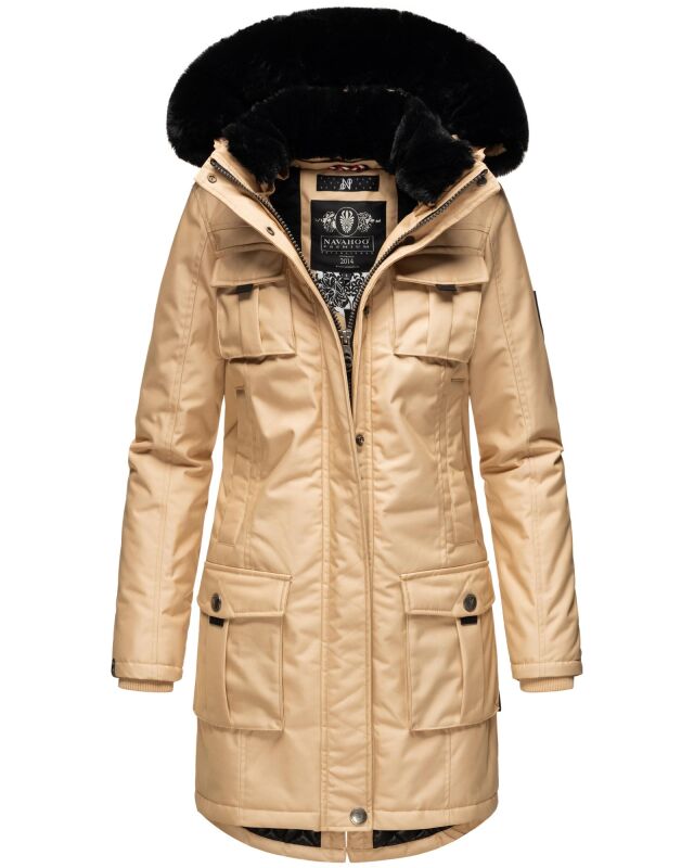 Navahoo Tiniis Damen Parka Winterjacke Beige Gr&ouml;&szlig;e M - Gr. 38