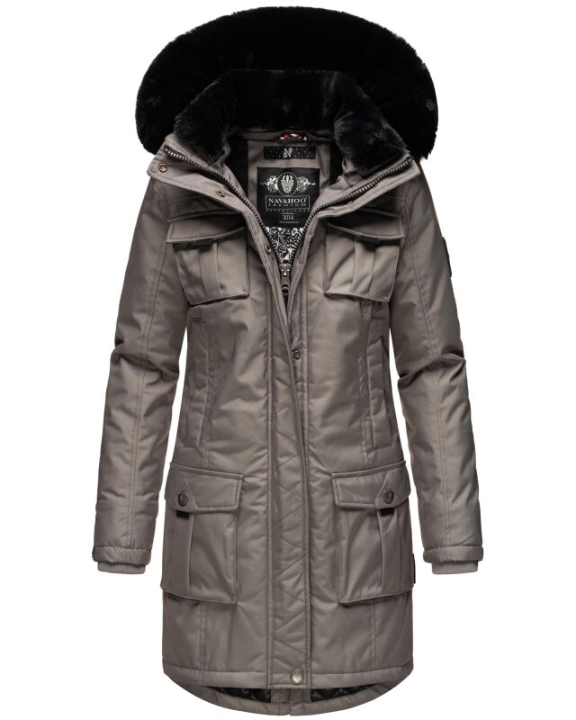 Navahoo Tiniis Damen Parka Winterjacke Grau Gr&ouml;&szlig;e XS - Gr. 34