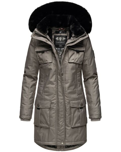 Navahoo Tiniis Damen Parka Winterjacke Grau Größe M - Gr. 38