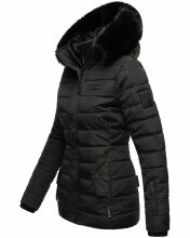 Navahoo Milianaa Winter Jacke Stepp Kurzjacke gefüttert Kapuze Kunstfell Schwarz Größe XS - Gr. 34