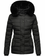Navahoo Milianaa winter jacket quilted jacket lined hood faux fur Schwarz-Gr.L