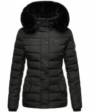 Navahoo Milianaa Winter Jacke Stepp Kurzjacke gefüttert Kapuze Kunstfell Schwarz Größe L - Gr. 40