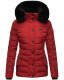 Navahoo Milianaa winter jacket quilted jacket lined hood faux fur Rot-Gr.S