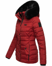 Navahoo Milianaa Winter Jacke Stepp Kurzjacke gef&uuml;ttert Kapuze Kunstfell Rot Gr&ouml;&szlig;e XL - Gr. 42