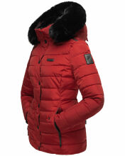 Navahoo Milianaa Winter Jacke Stepp Kurzjacke gef&uuml;ttert Kapuze Kunstfell Rot Gr&ouml;&szlig;e XL - Gr. 42