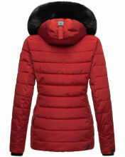 Navahoo Milianaa Winter Jacke Stepp Kurzjacke gef&uuml;ttert Kapuze Kunstfell Rot Gr&ouml;&szlig;e XXL - Gr. 44