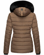 Navahoo Milianaa winter jacket quilted jacket lined hood faux fur Taupe-Gr.XS