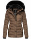 Navahoo Milianaa winter jacket quilted jacket lined hood faux fur Taupe-Gr.XS