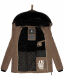 Navahoo Milianaa winter jacket quilted jacket lined hood faux fur Taupe-Gr.XS