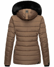 Navahoo Milianaa winter jacket quilted jacket lined hood faux fur Taupe-Gr.M