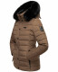 Navahoo Milianaa winter jacket quilted jacket lined hood faux fur Taupe-Gr.M