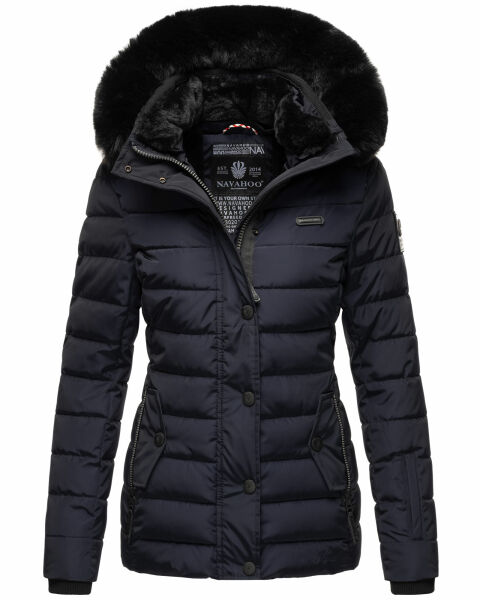 Navahoo Milianaa winter jacket quilted jacket lined hood faux fur Navy-Gr.XS