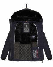 Navahoo Milianaa winter jacket quilted jacket lined hood faux fur Navy-Gr.XS