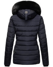Navahoo Milianaa Winter Jacke Stepp Kurzjacke gef&uuml;ttert Kapuze Kunstfell Navy Gr&ouml;&szlig;e M - Gr. 38