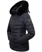 Navahoo Milianaa Winter Jacke Stepp Kurzjacke gef&uuml;ttert Kapuze Kunstfell Navy Gr&ouml;&szlig;e M - Gr. 38