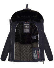 Navahoo Milianaa Winter Jacke Stepp Kurzjacke gef&uuml;ttert Kapuze Kunstfell Navy Gr&ouml;&szlig;e M - Gr. 38