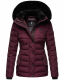 Navahoo Milianaa winter jacket quilted jacket lined hood faux fur Aubergine-Gr.M