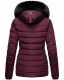 Navahoo Milianaa winter jacket quilted jacket lined hood faux fur Aubergine-Gr.M