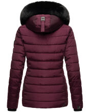 Navahoo Milianaa Winter Jacke Stepp Kurzjacke gef&uuml;ttert Kapuze Kunstfell Aubergine Gr&ouml;&szlig;e XXL - Gr. 44