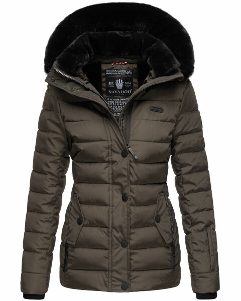 Navahoo Milianaa winter jacket quilted jacket lined hood faux fur Anthrazit-Gr.XS
