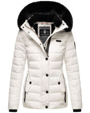 Navahoo Milianaa Winter Jacke Stepp Kurzjacke gef&uuml;ttert Kapuze Kunstfell Weiss Gr&ouml;&szlig;e XS - Gr. 34