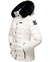 Navahoo Milianaa Winter Jacke Stepp Kurzjacke gef&uuml;ttert Kapuze Kunstfell Weiss Gr&ouml;&szlig;e XS - Gr. 34