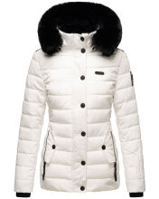 Navahoo Milianaa Winter Jacke Stepp Kurzjacke gef&uuml;ttert Kapuze Kunstfell Weiss Gr&ouml;&szlig;e XL - Gr. 42