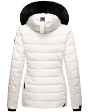 Navahoo Milianaa Winter Jacke Stepp Kurzjacke gef&uuml;ttert Kapuze Kunstfell Weiss Gr&ouml;&szlig;e XL - Gr. 42