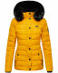 Navahoo Milianaa winter jacket quilted jacket lined hood faux fur Gelb-Gr.XS
