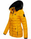 Navahoo Milianaa winter jacket quilted jacket lined hood faux fur Gelb-Gr.XS