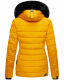 Navahoo Milianaa winter jacket quilted jacket lined hood faux fur Gelb-Gr.XS