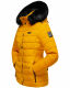 Navahoo Milianaa winter jacket quilted jacket lined hood faux fur Gelb-Gr.XS
