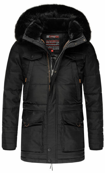 Navahoo Luaan Herren Winterjacke mit Kapuze Schwarz-Gr.S