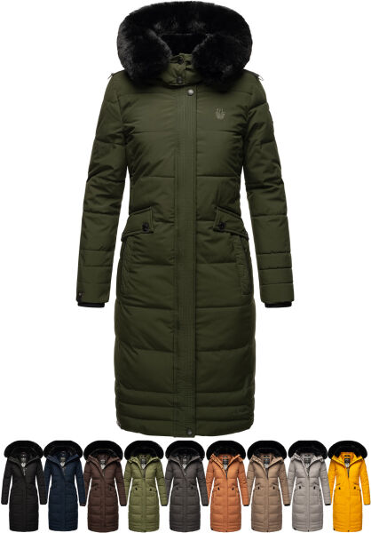 Navahoo Fahmiyaa Damen lange Winterjacke mit Kapuze