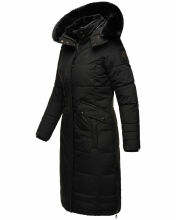 Navahoo Fahmiyaa Damen lange Winterjacke mit Kapuze Schwarz S - Gr. 36