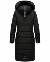 Navahoo Fahmiyaa Damen lange Winterjacke mit Kapuze Schwarz M - Gr. 38